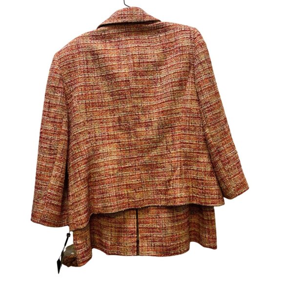 NWT Tahari Arthur S. Levine Tweed Suit Ensemble In Orange Size 16 - Picture 2 of 14